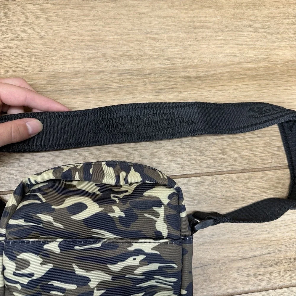 Von Dutch Camo Crossbody Bag Unisex Y2K Style Logo Grunge Festival NWT